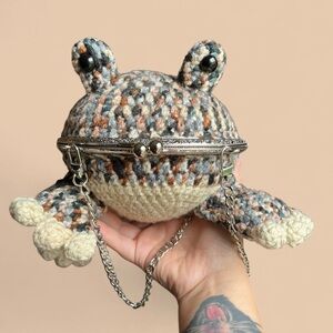 Custom Crochet Camo Frog Handbag